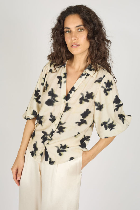 Paper Moon Charlie Shirt in Cream/Black