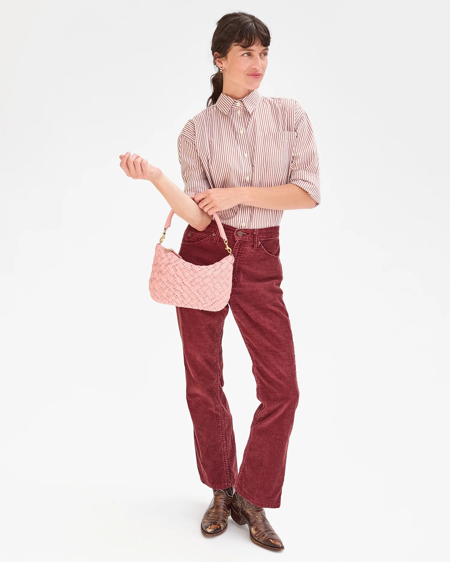 Petit Moyen Messenger Bag in Blush Puffy Woven