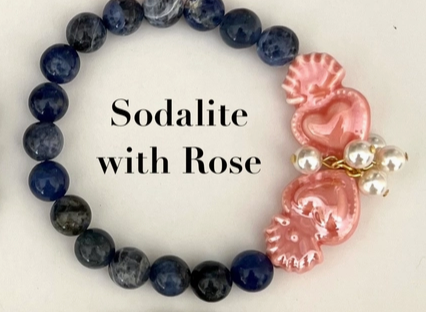 J' Adore Bracelet in Sodalite with Rose