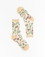 Load image into Gallery viewer, Sheer Rosettes Crew Sock
