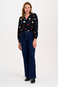 Imelda Lucky Charms Blouse in Black