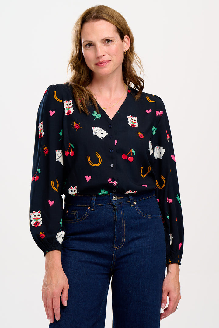 Imelda Lucky Charms Blouse in Black