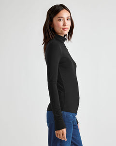 Bamboo Long Sleeve Turtleneck in Black