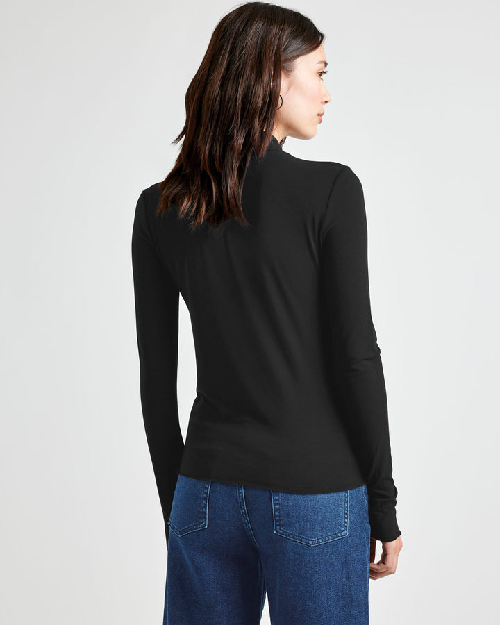 Bamboo Long Sleeve Turtleneck in Black