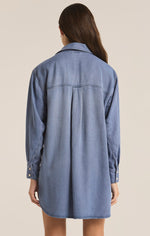 Load image into Gallery viewer, Dover Chambray Dress in Sun Bleached Indigo
