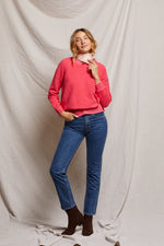 Load image into Gallery viewer, Ziggy Inside Out Fleece Shrunken Crewneck Sweatshirt in Pink Bloom
