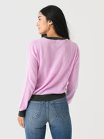 Load image into Gallery viewer, Contrast Crew Sweater in Rose/Khaki
