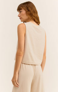 Sloane Jersey Muscle Tank in Sandshell