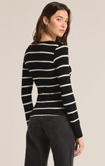 Load image into Gallery viewer, Scarlett Rib Henley in Black
