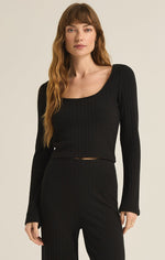 Load image into Gallery viewer, Madeline Rib Top in Black
