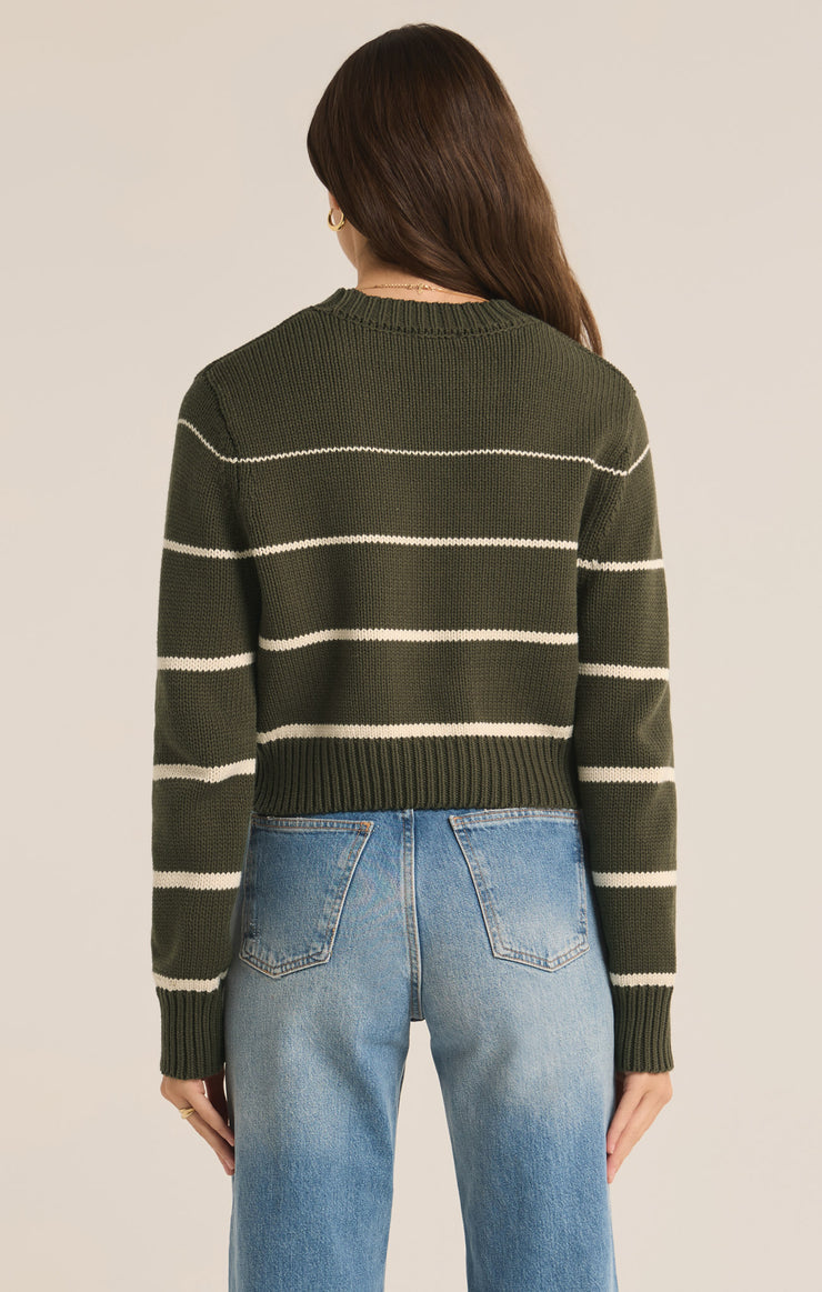 Milan Stripe Sweater in Grape Leaf