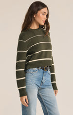 Load image into Gallery viewer, Milan Stripe Sweater in Grape Leaf
