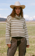 Load image into Gallery viewer, Josephine Stripe Sweater in Heather Taupe
