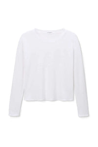 Axel Long Sleeve Boxy Crew Tee in White