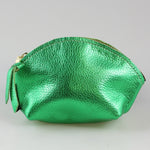 Load image into Gallery viewer, The Metallic Simon Makeup Clutch in Emerald
