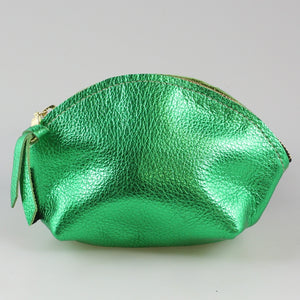 The Metallic Simon Makeup Clutch in Emerald