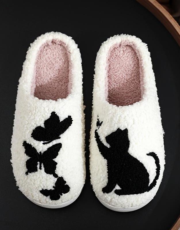 Cat and Butterfly Slippers