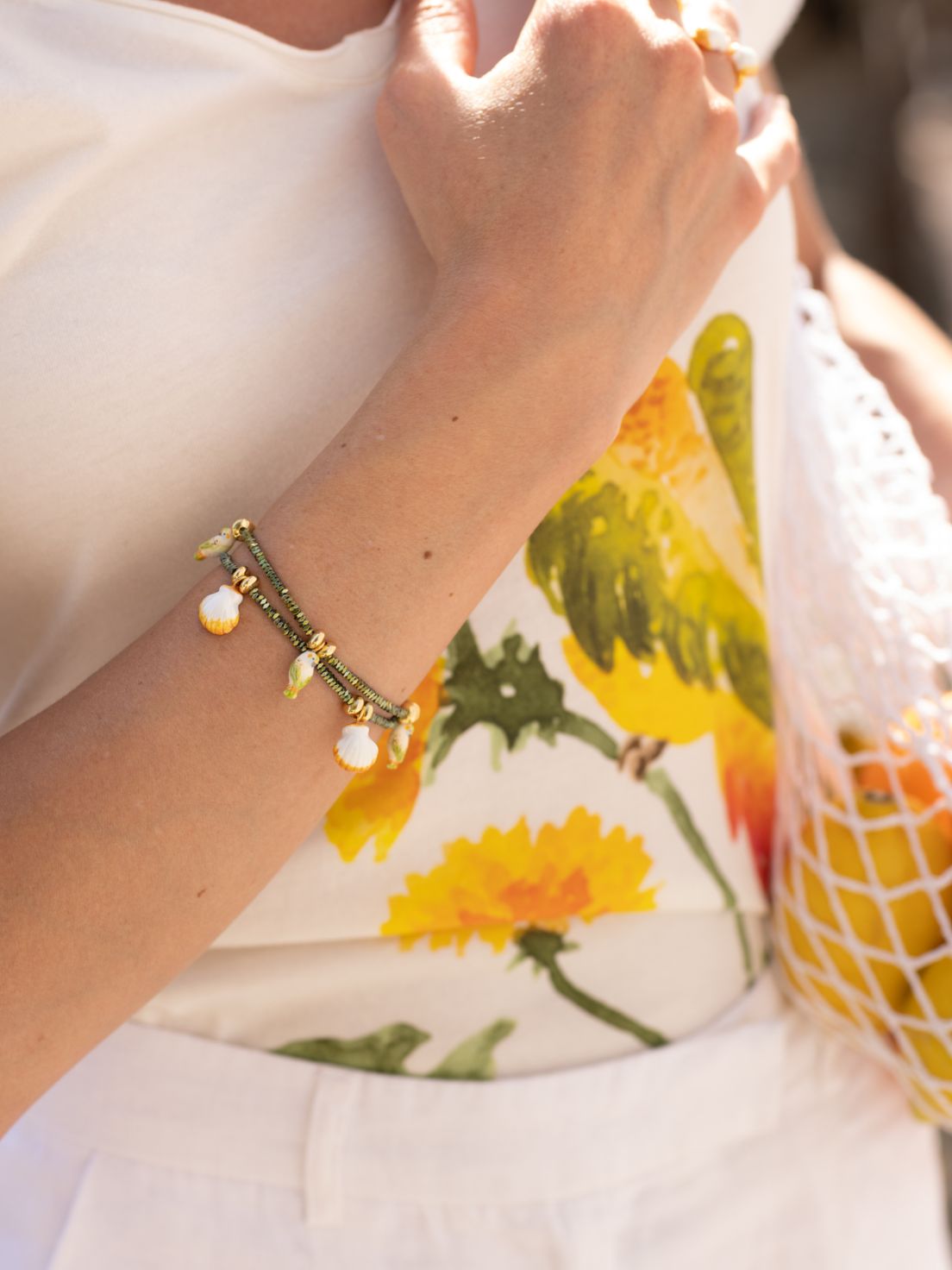 Budgerigars w/ Hematite Beads Bracelet