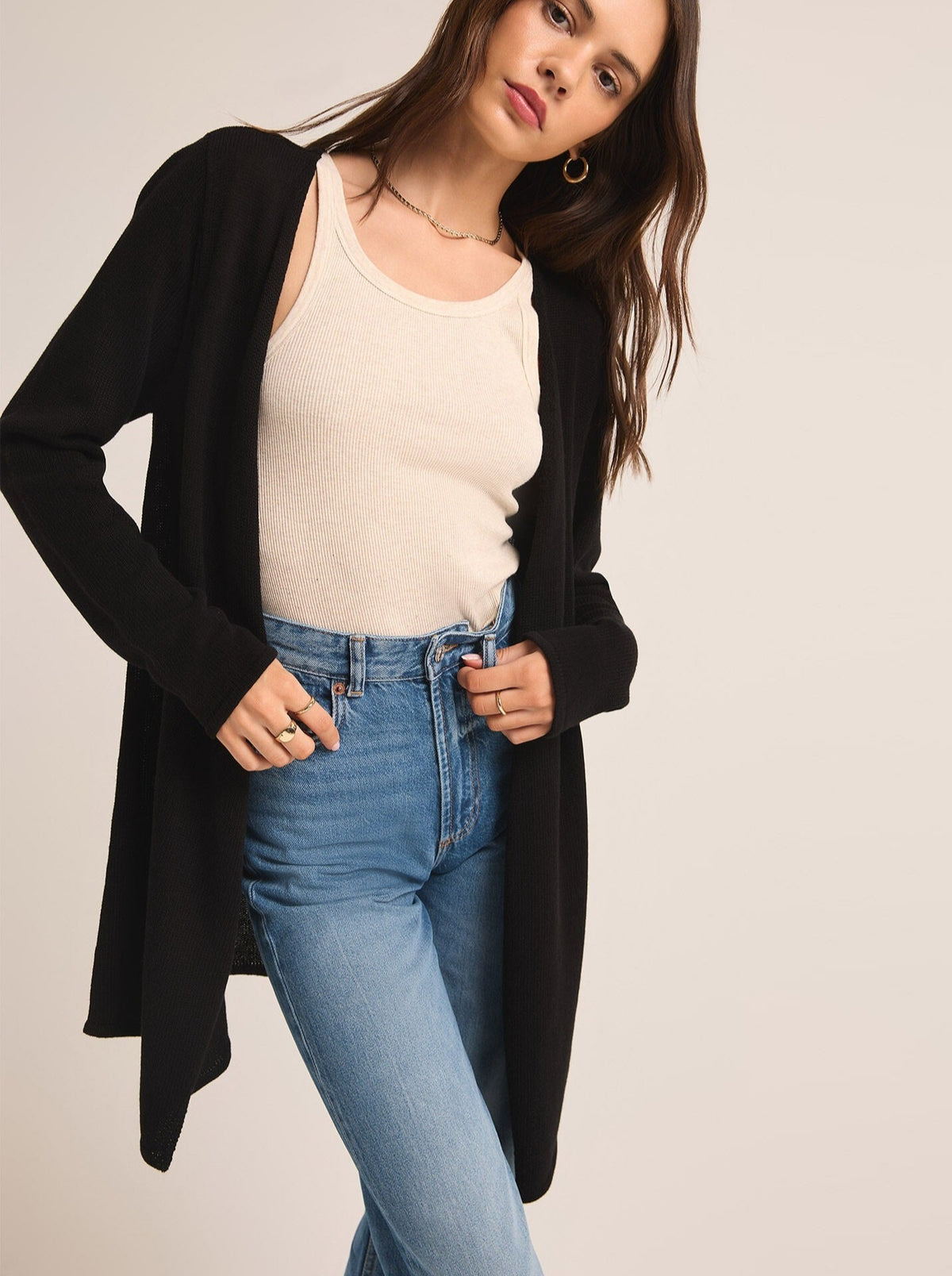 Cascade Cardigan in Black