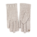 Load image into Gallery viewer, Pearl Embellished Gloves in Brown Heather
