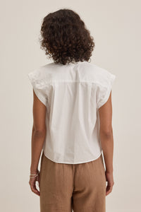 Florence Sleeveless Collar Top in Passion