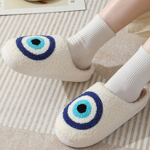 Blue Evil Eye Cozy Slippers