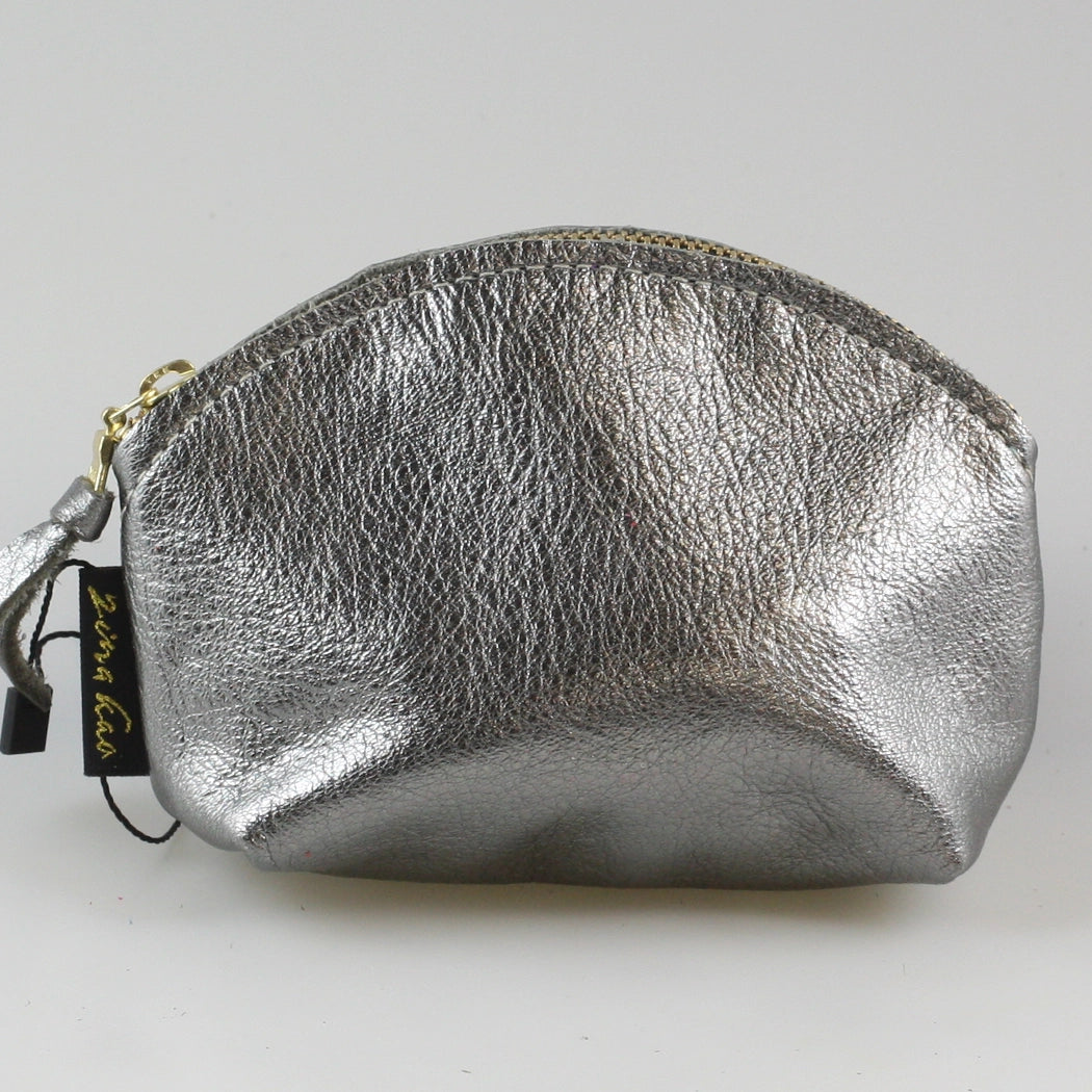 The Metallic Simon Makeup Clutch in Gunmetal