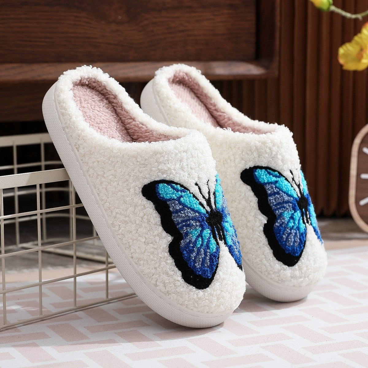 Blue Butterfly Slippers