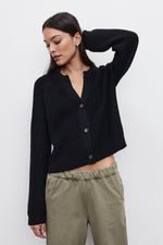 Load image into Gallery viewer, Shayla Cardigan in Black
