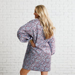 Load image into Gallery viewer, Betsy Collar Jacquard Dress in Powder Blue &amp; Burgundy
