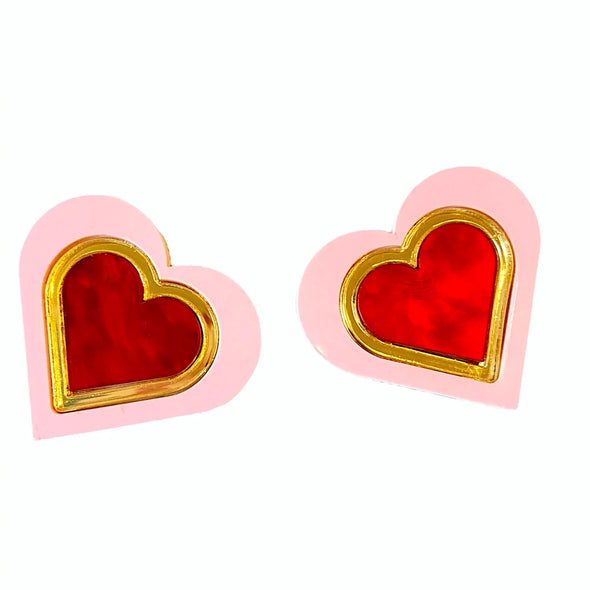 Queen Heart Statement Studs