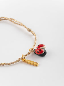 Ladybug Gold Rope Charms Bracelet