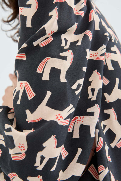 blouse with horse print