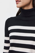 Load image into Gallery viewer, Korie Turtleneck Sweater in Black/Chalk
