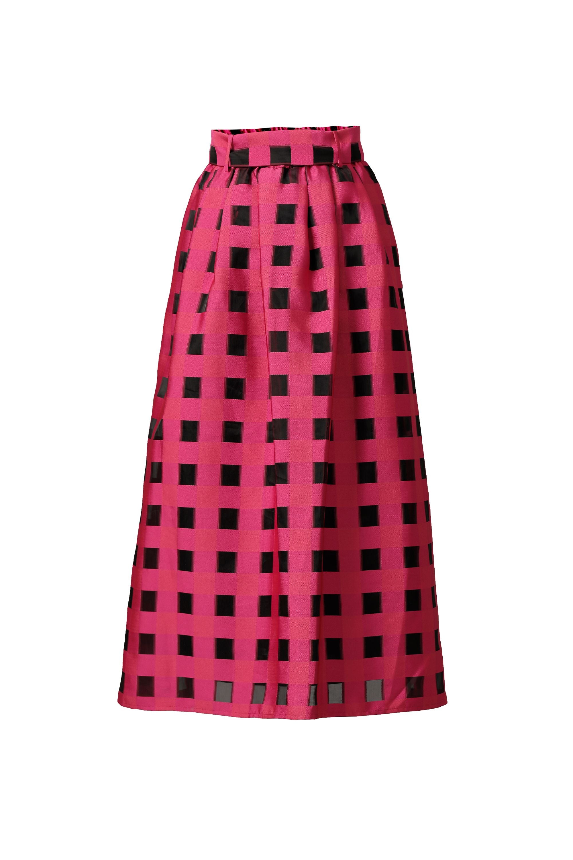 Maya Jacquard Skirt in Crimson