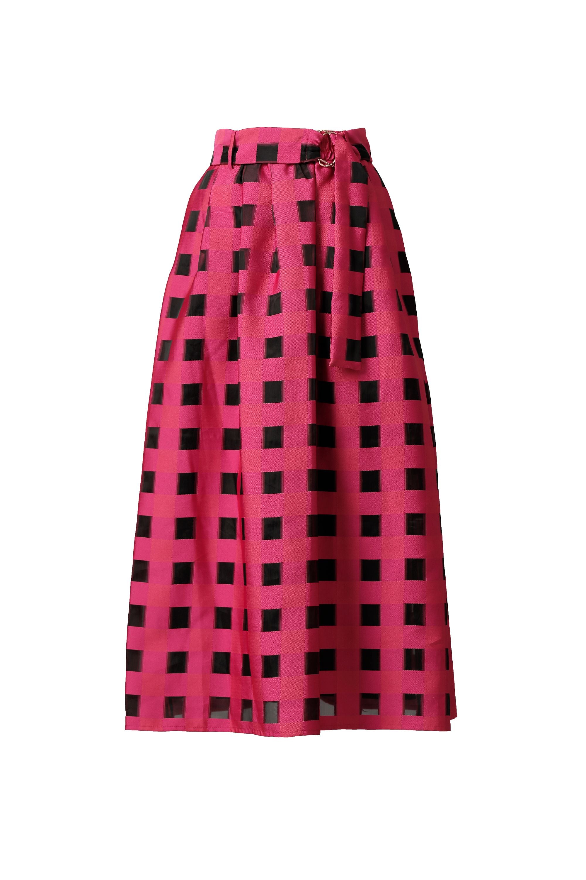 Maya Jacquard Skirt in Crimson