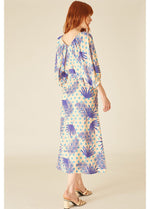 Load image into Gallery viewer, Palms and Dots Midi Dress in Blush Multi
