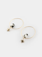 Load image into Gallery viewer, Emperor Penguin w/ Gold Star Small Hoop Earrings
