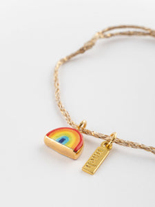 Rainbow Gold Rope Charms Bracelet