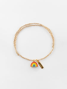 Rainbow Gold Rope Charms Bracelet