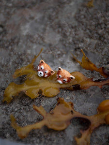 Red Panda Stud Earrings