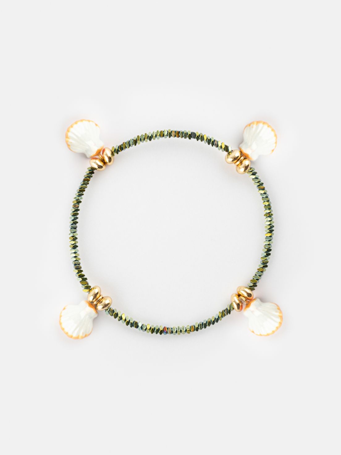 White Shells w/ Hematite Beads Bracelet