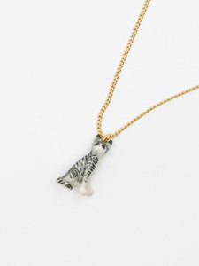 Grey Cat Mini Necklace