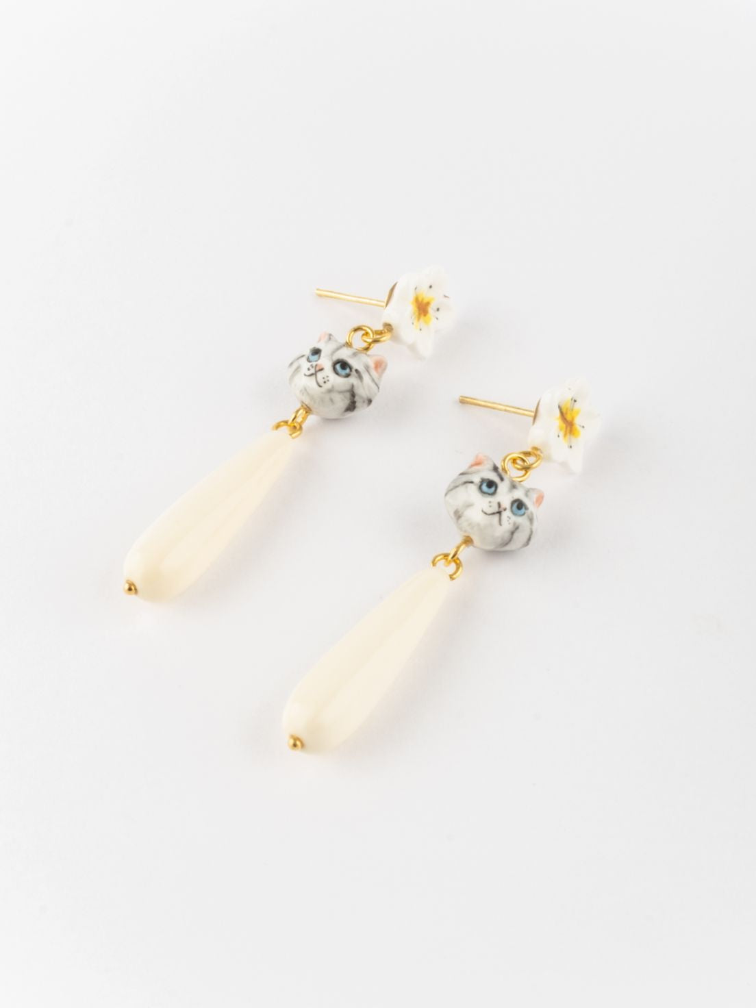 Harvest Time Cat Ivory Drop Earrings