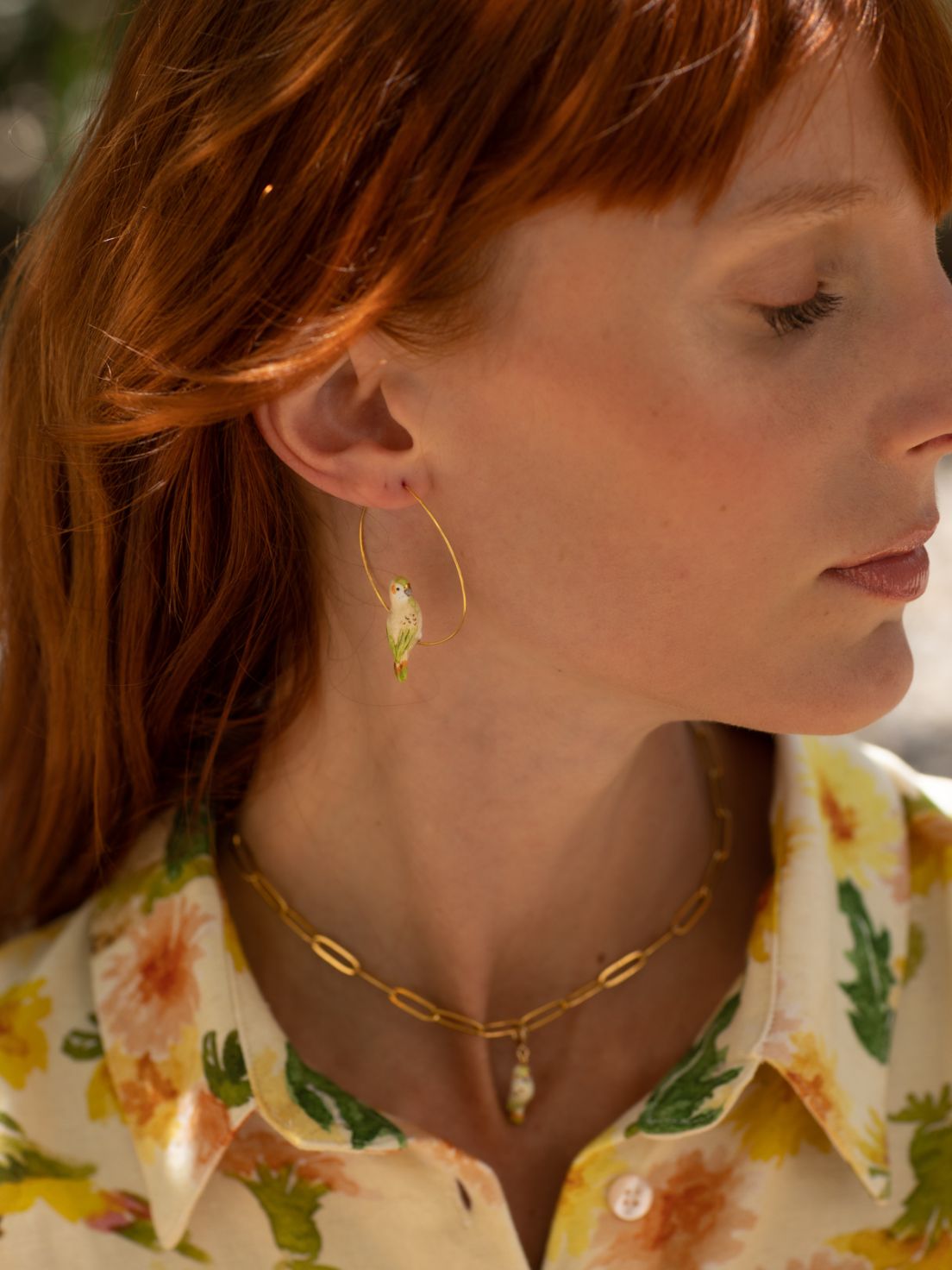 Budgerigars Birds Big Hoop Earrings