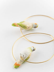 Budgerigars Birds Big Hoop Earrings