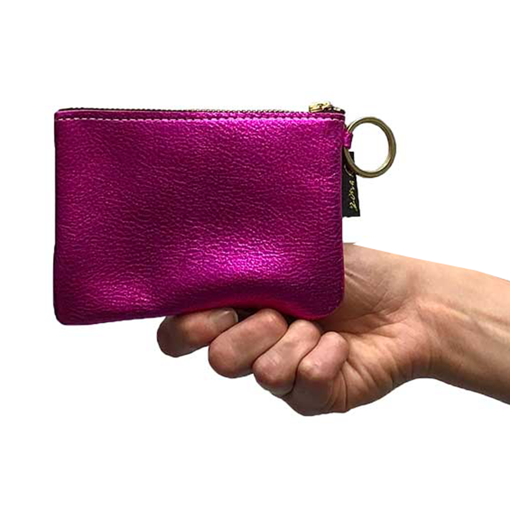 The Metallic Kara Coin Purse in Fuchsia