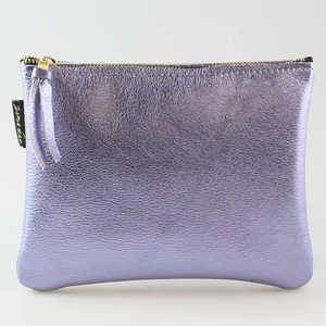 The Metallic Monroe Everyday Pouch in Hyacinth