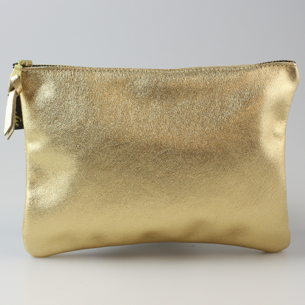 The Metallic Monroe Everyday Pouch in Gold