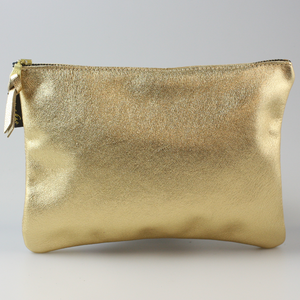 The Metallic Monroe Everyday Pouch in Gold